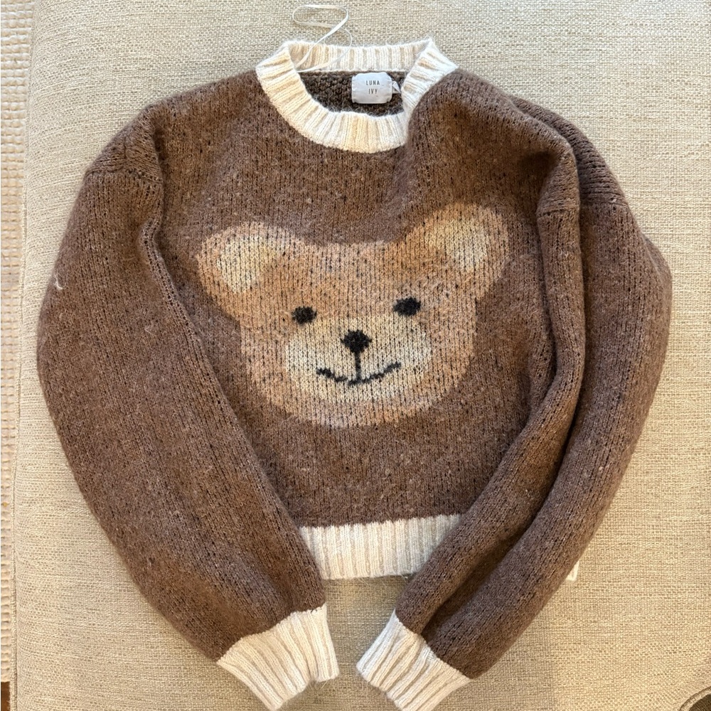 Brown Bear Crew Neck Sweater